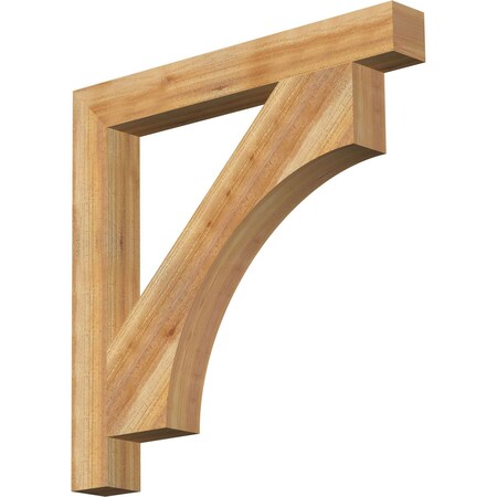 Ekena Millwork Westlake Block Rough Sawn Bracket, Western Red Cedar, 4"W x 34"D x 34"H BKT04X34X34WTL05RWR